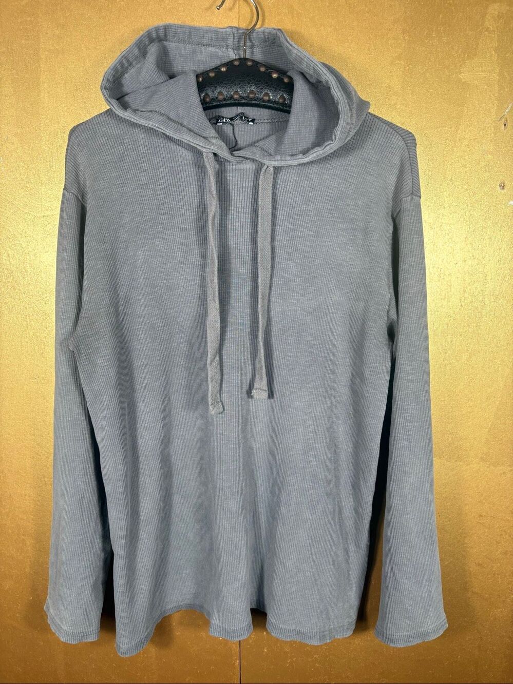 Zara woman’s ribbed stretch pullover hoodie size L
